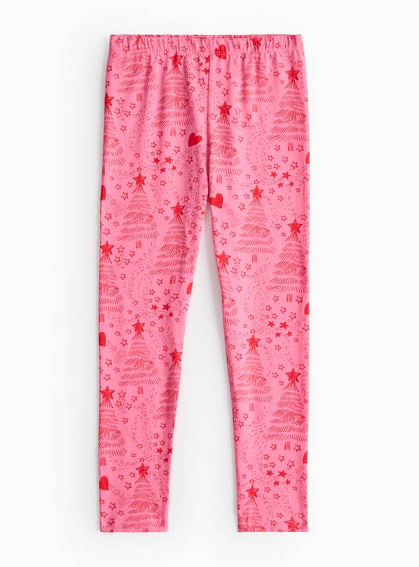 Pink Christmas Tree Leggings 8 years